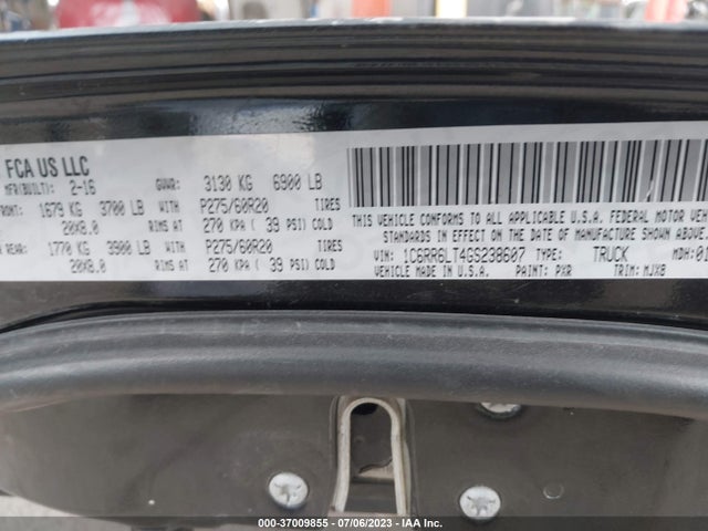 1C6RR6LT4GS238607 RAM 1500 Lone Star