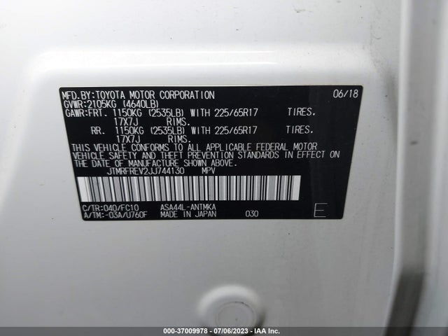 Toyota Rav4 Xle 2018 JTMRFREV2JJ744130 Image 9