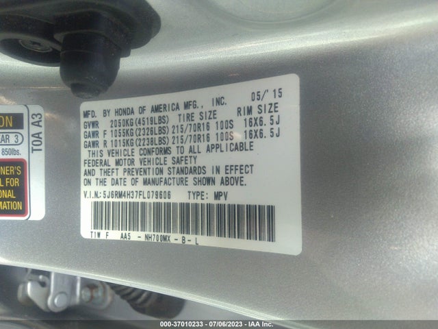 Honda CR-V LX 2015 5J6RM4H37FL079606 Image 9