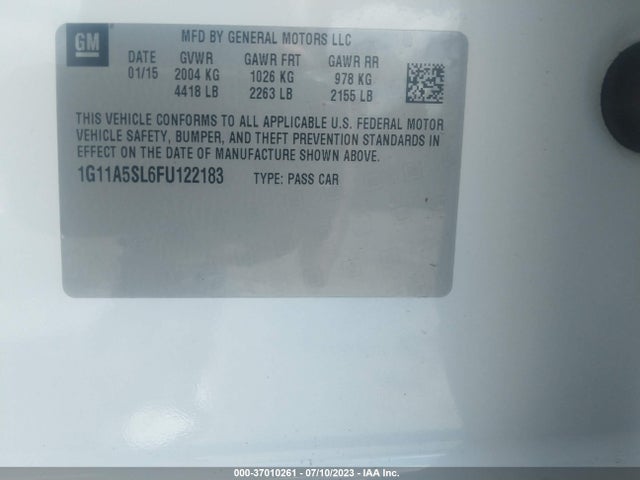 Chevrolet MALIBU LS 2015 1G11A5SL6FU122183 Image 15