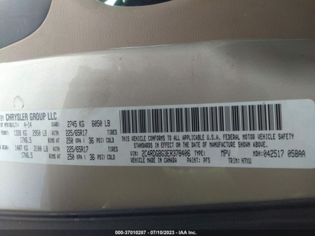 2C4RDGBG3ER378406 Dodge Grand Caravan American Value Pkg