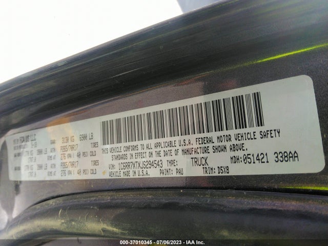 RAM 1500 Ssv 2018 1C6RR7XTXJS294543 Image 10
