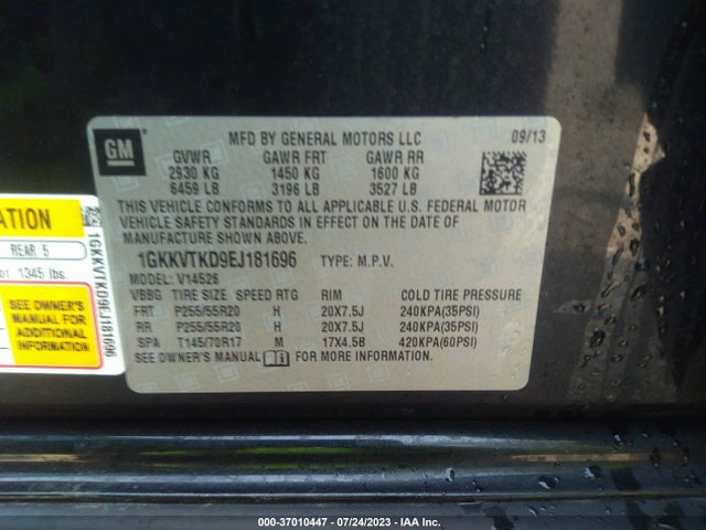GMC Acadia Denali 2014 1GKKVTKD9EJ181696 Image 9