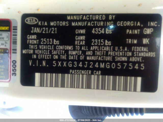 5XXG34J24MG057545 KIA K5 EX
