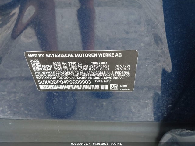 BMW X3 Sdrive30i 2023 5UX43DP04P9R09983 Image 9