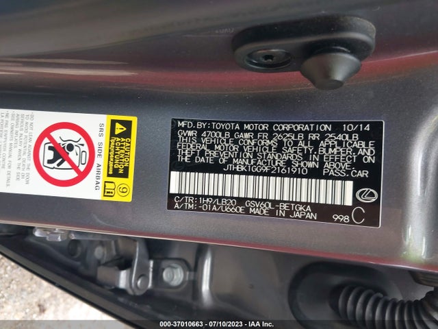 2015 Lexus ES, VIN: JTHBK1GG9F2161910