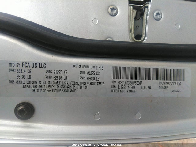 2C3CCAAG2KH758687 Chrysler 300 Touring