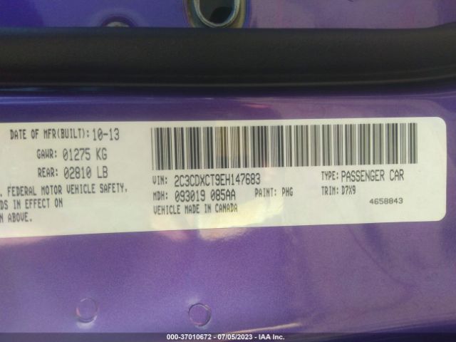 2C3CDXCT9EH147683 Dodge Charger Rt