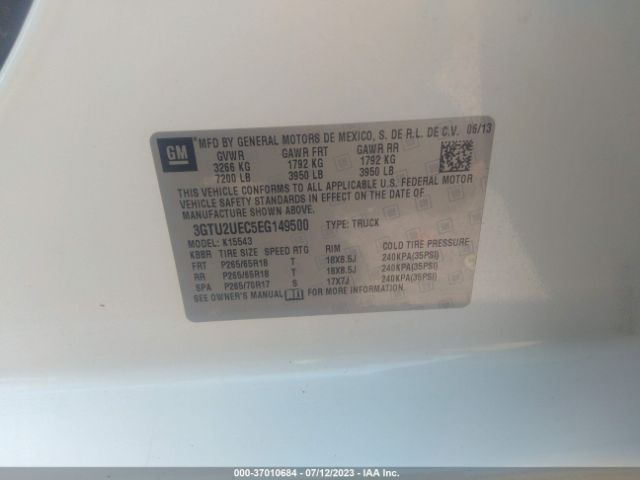 3GTU2UEC5EG149500 GMC Sierra 1500 Sle