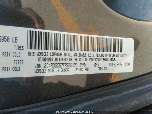 2C4RDGCG7FR688171 Dodge Grand Caravan Sxt Plus