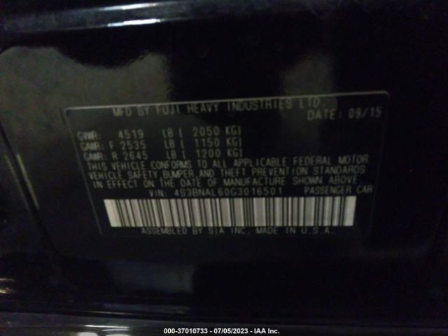 4S3BNAL60G3016501 Subaru Legacy 2.5i Limited