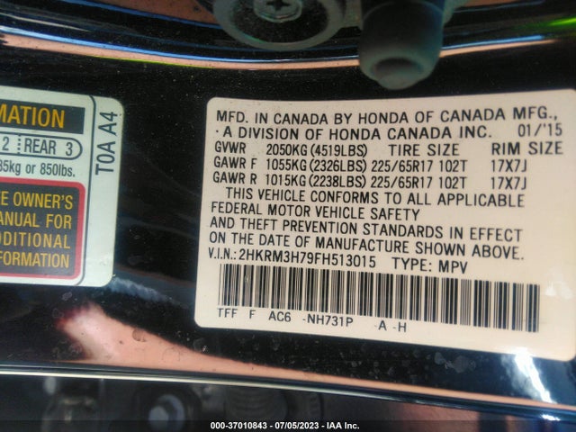 Honda Cr-v Ex-l 2015 2HKRM3H79FH513015 Image 15
