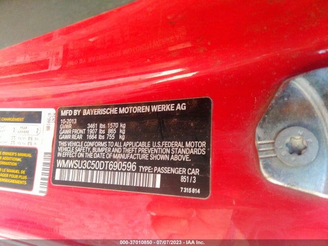 2013 MINI COOPER HARDTOP WMWSU3C50DT690596 Photo 8