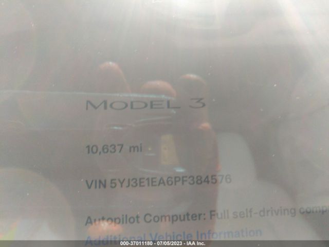 5YJ3E1EA6PF384576 Tesla MODEL 3