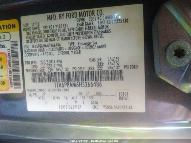 1FA6P8AM6H5266486 Ford Mustang V6