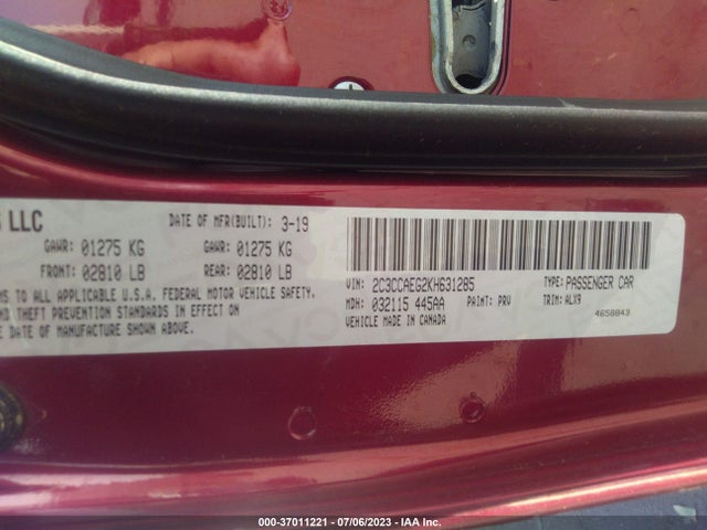 2C3CCAEG2KH631285 Chrysler 300 Limited