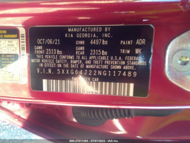 5XXG64J22NG117489 KIA K5 Gt-line