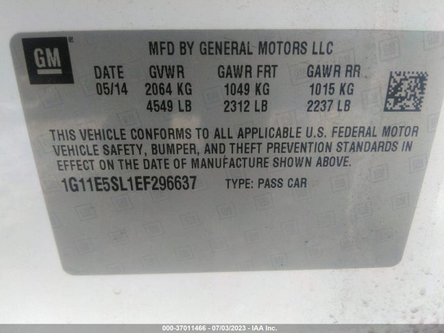 Chevrolet MALIBU 2LT 2014 1G11E5SL1EF296637 Image 9
