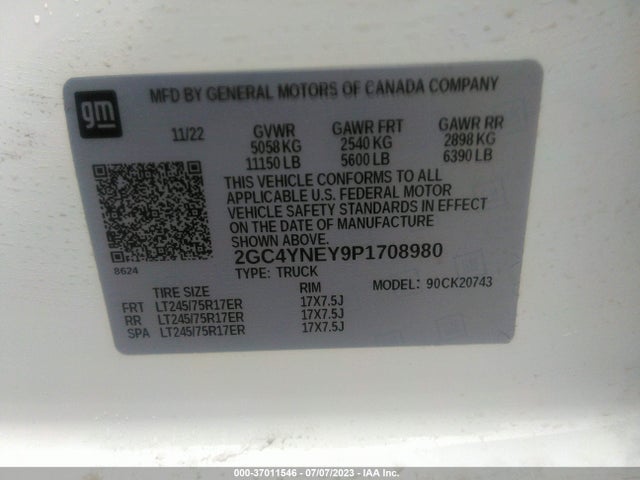 2023 Chevrolet Silverado 2500, VIN: 2GC4YNEY9P1708980