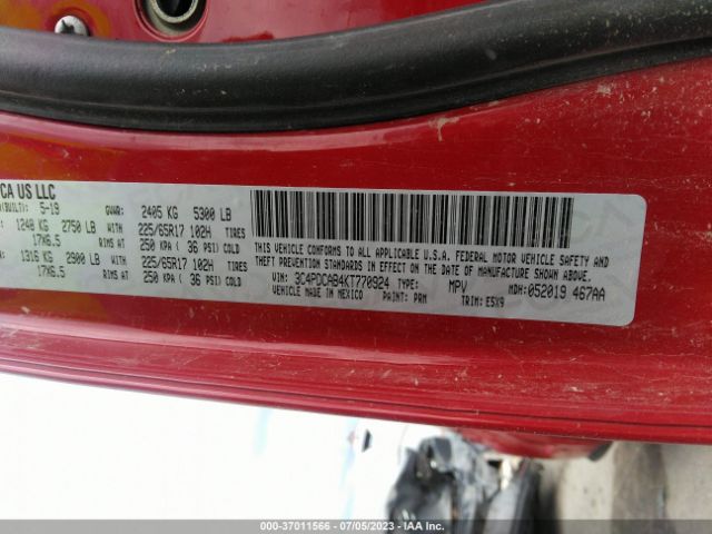 3C4PDCAB4KT770924 Dodge Journey Se Value Pkg