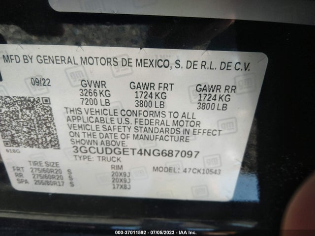 Chevrolet Silverado 1500 Ltz 2022 3GCUDGET4NG687097 Image 9