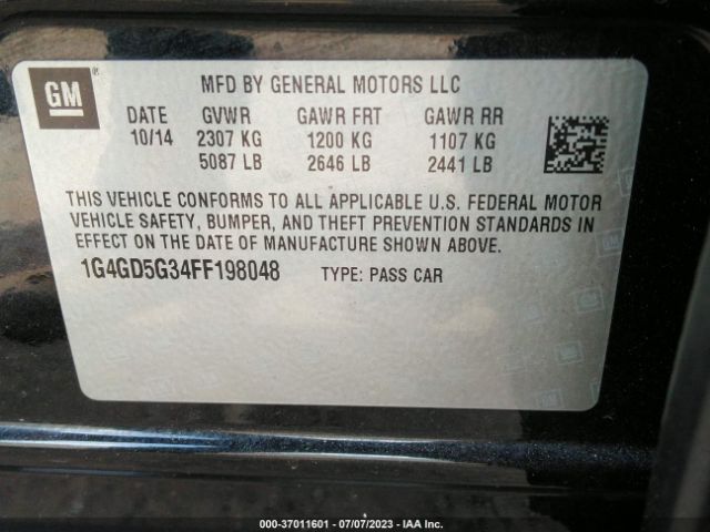 1G4GD5G34FF198048 Buick Lacrosse Premium I
