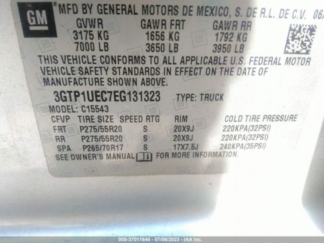 3GTP1UEC7EG131323 GMC Sierra 1500 Sle