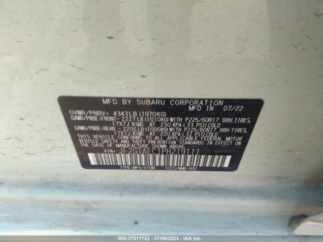 JF2GTAEC1PH219111 Subaru Crosstrek Premium