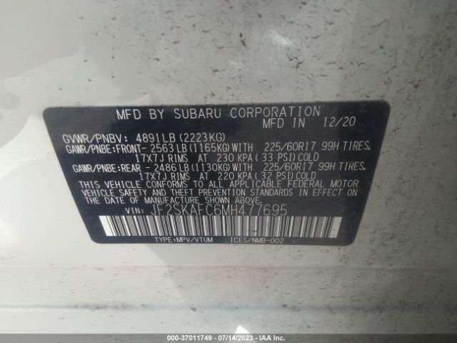 JF2SKAFC6MH477695 Subaru Forester Premium