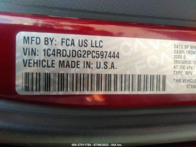 1C4RDJDG2PC597444 Dodge Durango Gt Plus