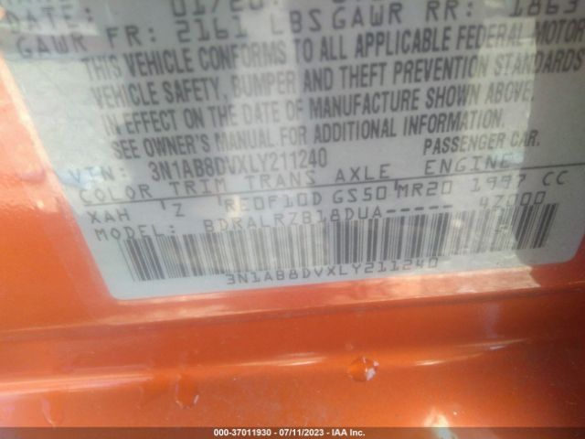 3N1AB8DVXLY211240 Nissan SENTRA SR