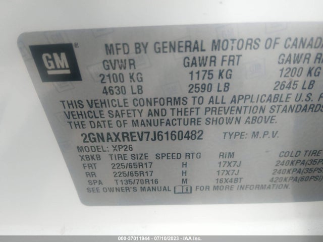 Chevrolet EQUINOX LS 2018 2GNAXREV7J6160482 Image 9