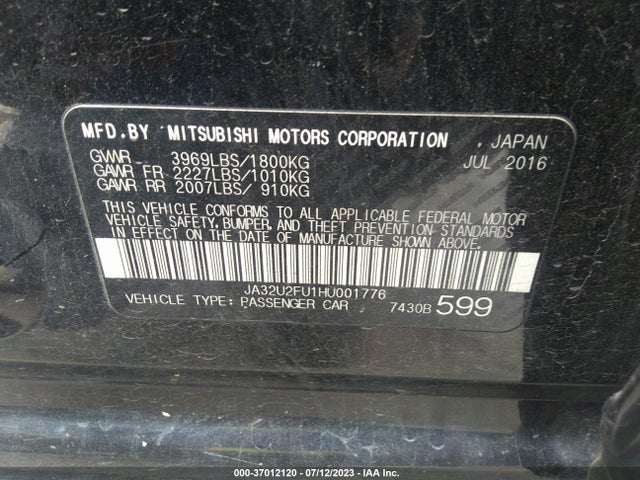 JA32U2FU1HU001776 Mitsubishi Lancer Es/le