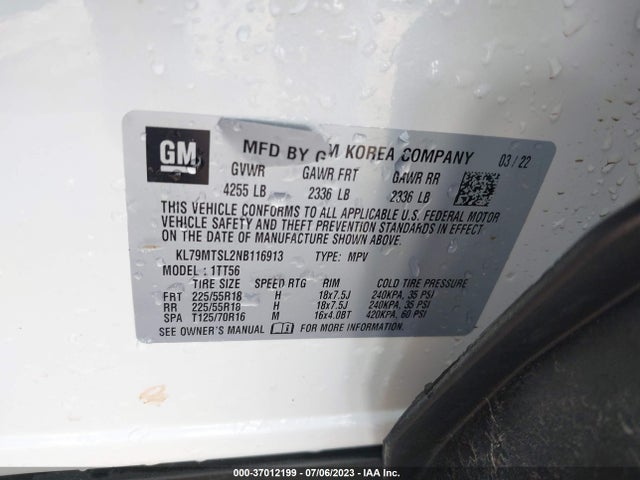 Chevrolet Trailblazer Rs 2022 KL79MTSL2NB116913 Image 9