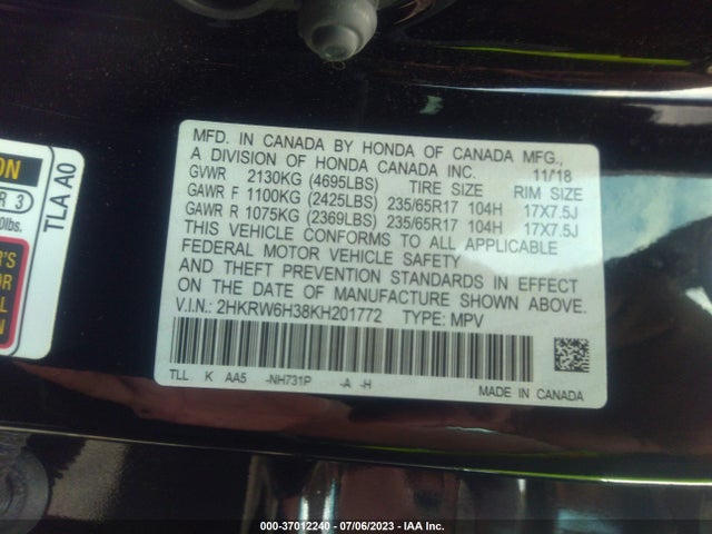 Honda CR-V LX 2019 2HKRW6H38KH201772 Image 9