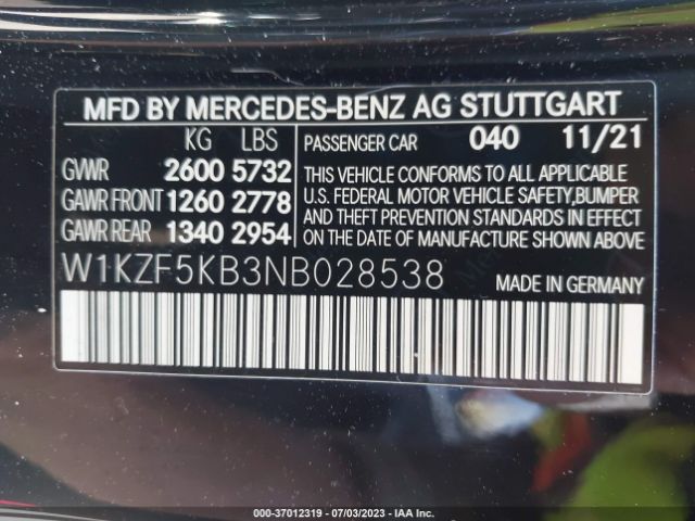 W1KZF5KB3NB028538 Mercedes-Benz E-class E 450