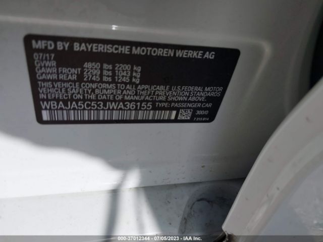 WBAJA5C53JWA36155 BMW 5 Series 530i