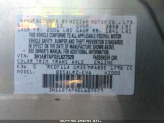 3N1AB7APXEL627529 Nissan SENTRA SR
