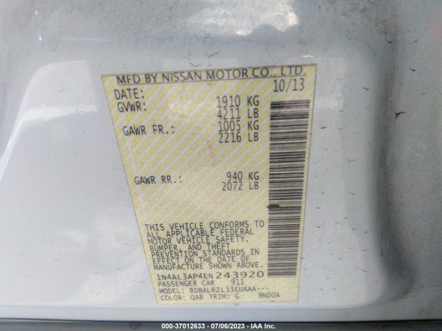 Nissan Altima 2.5 S 2014 1N4AL3AP4EN243920 Image 16