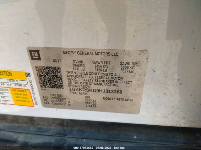 1GKKRSKD9HJ313388 GMC Acadia Limited Limited