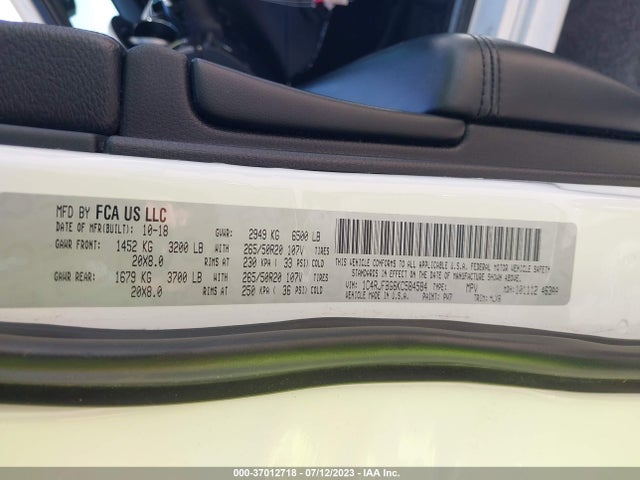 1C4RJFBG6KC584584 Jeep Grand Cherokee Limited X