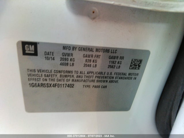 1G6AR5SX4F0117402 Cadillac Cts Sedan Luxury Rwd