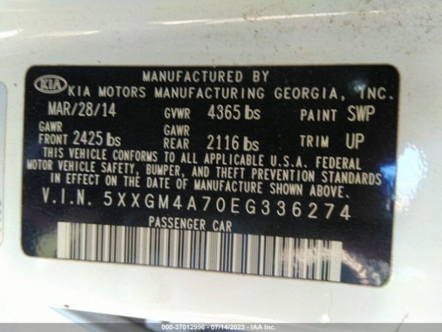 5XXGM4A70EG336274 KIA Optima Lx