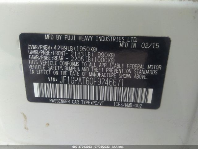 JF1GPAT60F9246671 Subaru Impreza Wagon 2.0i Sport Premium