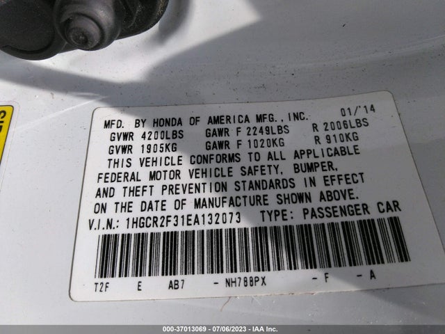 Honda Accord Sedan Lx 2014 1HGCR2F31EA132073 Image 9