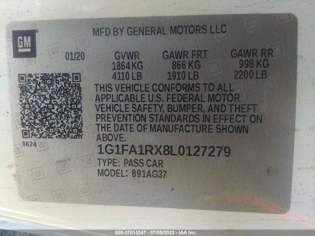 Chevrolet Camaro 1ls 2020 1G1FA1RX8L0127279 Image 9