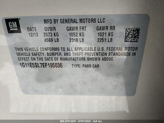 Chevrolet MALIBU LT 2014 1G11E5SL7EF195036 Image 9