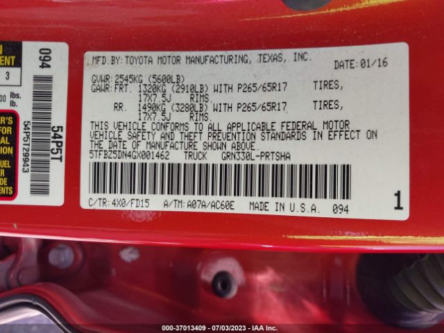 Toyota Tacoma Sr5/trd Sport 2016 5TFBZ5DN4GX001462 Image 15