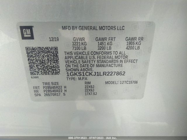 1GKS1CKJ1LR227862 GMC YUKON DENALI