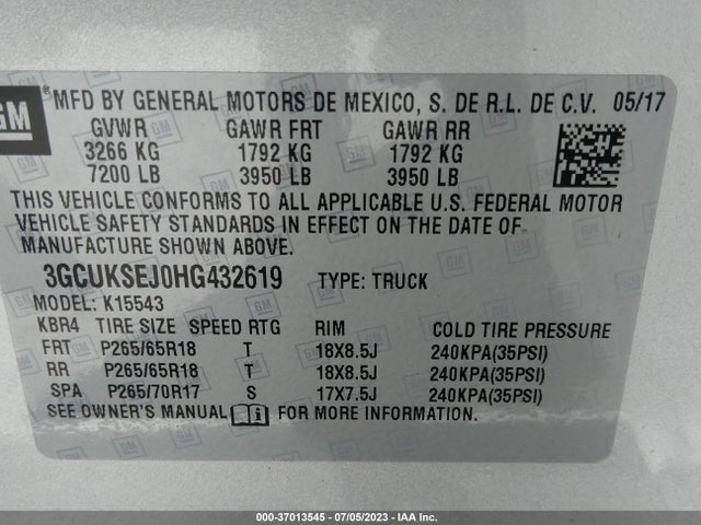 Chevrolet Silverado 1500 Ltz 2017 3GCUKSEJ0HG432619 Image 9